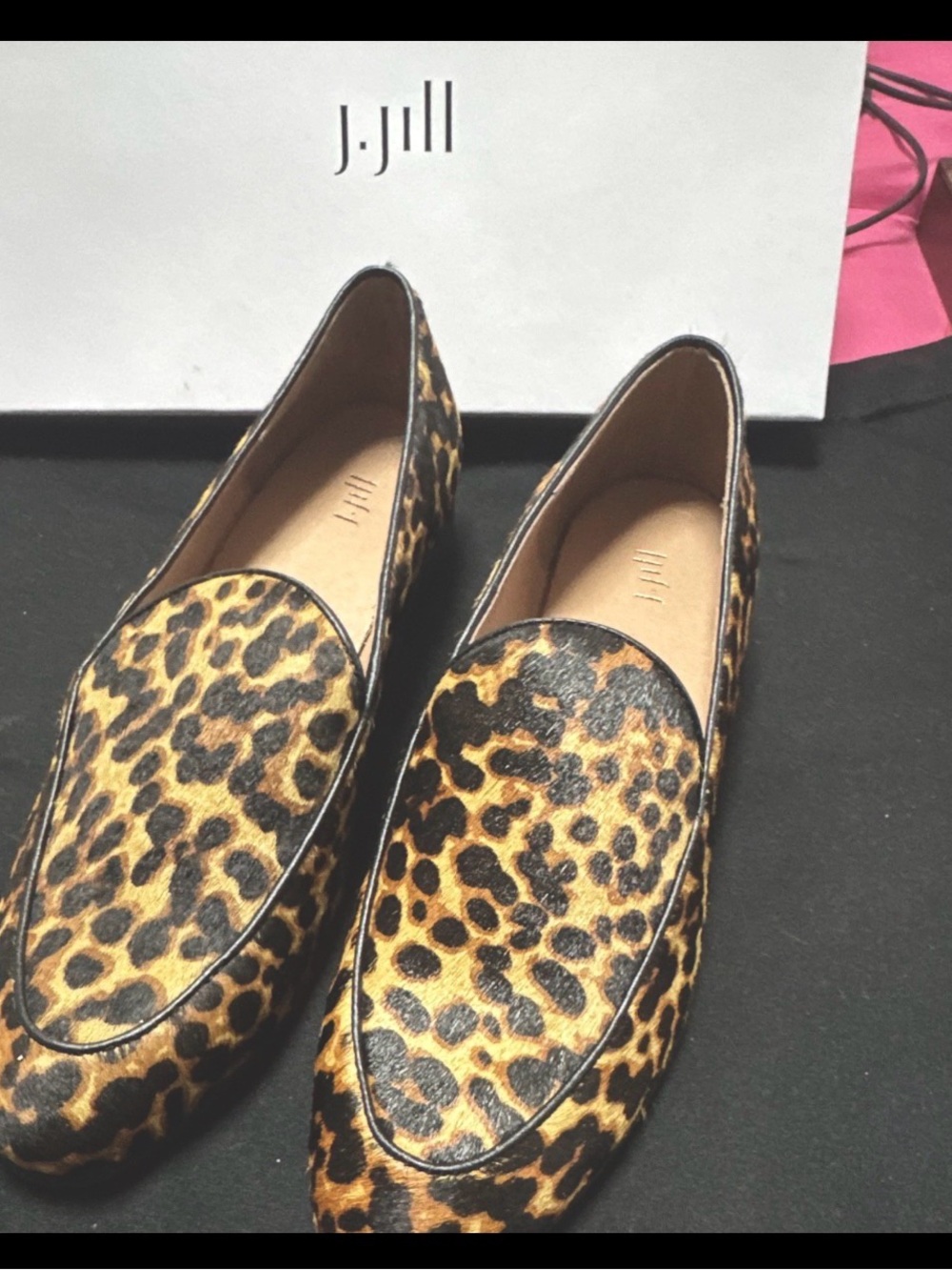 J. Jill Leopard-Print Slip-On Loafers in Tan and Black